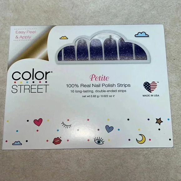 COLOR STREET ACHIEVE GRAPENESS PURPLE GLITTER NAIL STRIPS - PETITE - Picture 2 of 5